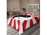 Abakuhaus Lenzuolo Ying Yang, Motivo Tradizionale Asiatico Ying Yang Con Stampa Sole Cinese, Lenzuolo Morbido E Confortevole Per Un Letto Decorativo 1 Pezzo 260 Cm X 168 Cm, Nero Bianco Rosso
