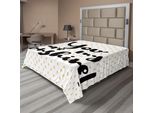 Abakuhaus Lenzuolo Con Proverbio, Scritta "Sonnenschein"" (Sole) Su Ampio Sfondo Retrò A Pois, Stampa Con Messaggio Di Saggezza Sulla Vita, Lenzuolo Morbido E Confortevole Per Un Letto Decorativo, 1 Pezzo, 260 Cm X 228 Cm, Bianco E Giallo."
