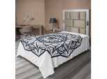 Abakuhaus Lenzuolo Occulto, Occhio Ornamentale Astratto Con Forma Mandala Etnica E Energia Provvidenziale In Un Design Dinamico, Lenzuolo Superiore Morbido E Confortevole Per Un Letto Decorativo 1 Pezzo 190 Cm X 100 Cm, Bianco Nero
