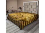 Abakuhaus Lenzuolo Ying Yang, Design Industriale Yingyang Dell'asia Orientale Su Motivo Tecnologico Sunburst, Lenzuolo Superiore Morbido E Confortevole Per Un Letto Decorativo 1 Pezzo 266 Cm X 260 Cm, Marrone Marrone Chiaro