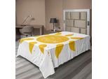 Abakuhaus Lenzuolo Con Proverbio, Scritta Stilizzata "Sonnenschein"" (Sole) Con Effetti Grunge, Lenzuolo Artistico Astratto, Morbido E Confortevole, Per Un Letto Decorativo 1 Pezzo 190 Cm X 100 Cm, Giallo"