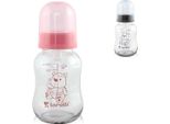 Lorelli Biberon 120 Ml Biberon, Biberon In Vetro, Coperchio, Tettarella Rosa