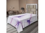 Abakuhaus Spiers Lenzuolo, Illustrazione Unica E Moderna Con Stampa Digitale Dal Design Stravagante E Bizzarro Con Linee Sinuose, Lenzuolo Morbido E Confortevole Per Un Letto Decorativo 1 Pezzo 190 Cm X 100 Cm, Bianco Viola