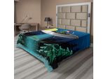 Abakuhaus Lenzuolo Spaziale, Alieni, Extraterrestri Che Proiettano Un Albero Di Natale Con Un Proiettore, Lenzuolo Morbido E Confortevole Per Un Letto Decorativo 1 Pezzo 260 Cm X 228 Cm, Verde Blu
