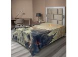 Abakuhaus Lenzuolo Spaziale, Tecnologia Meccanica Futuristica Su Un Pianeta Extraterrestre Che Salva L'illustrazione Del Mondo, Lenzuolo Morbido E Confortevole Per Un Letto Decorativo 1 Pezzo 260 Cm X 168 Cm, Grigio