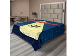 Abakuhaus Lenzuolo Spaziale, Inquietante Immagine Di Un Rapimento Alieno Tratta Da Un Romanzo Di Fantascienza, Morbido E Confortevole Lenzuolo Superiore Per Un Letto Decorativo 1 Pezzo 260 Cm X 228 Cm, Blu E Giallo