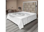 Abakuhaus Spiers Lenzuolo, Autentico Motivo Geometrico A Spirale Con Elementi Elicoidali E Linee Regolari, Simbolo Ciclico, Lenzuolo Morbido E Confortevole Per Un Letto Decorativo, 1 Pezzo, 260 Cm X 228 Cm, Grigio