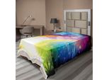 Abakuhaus Lenzuolo Magico, Libro Aperto Psichedelico Delle Fiabe Su Sfondo Arcobaleno Con Fiori Colorati, Lenzuolo Morbido E Confortevole Per Un Letto Decorativo 1 Pezzo 260 Cm X 168 Cm, Multicolore