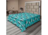 Abakuhaus Lenzuolo Teal, Digital Geometric Con Effetto Poligonale Basso Unicornfish Numeri Marine Life Artsy Design, Lenzuolo Morbido E Confortevole Per Un Letto Decorativo 1 Pezzo 260 Cm X 228 Cm, Teal