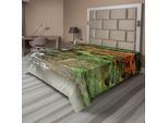 Abakuhaus Lenzuolo Con Cascata, Piccola Cascata Selvaggia Che Scorre Su Rocce Ripide, Scena Tranquilla Autunnale, Lenzuolo Morbido E Confortevole Per Un Letto Decorativo, 1 Pezzo, 244 Cm X 205 Cm, Arancione Marrone