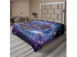Abakuhaus Lenzuolo Geometrico, Armonia Celeste E Terrestre Del Cosmo Forma Mandala Su Sfondo Nebbioso, Lenzuolo Superiore Morbido E Confortevole Per Un Letto Decorativo 1 Pezzo 260 Cm X 228 Cm, Multicolore