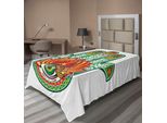 Abakuhaus Lenzuolo Hamsa, Cultura Mediorientale Mano Di Fatima Con Motivo Contro Il Malocchio, Lenzuolo Morbido E Confortevole Per Un Letto Decorativo 1 Pezzo 260 Cm X 168 Cm, Verde Rosso