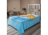 Abakuhaus Lenzuolo Unicorno, Grazioso Unicorno Con Corno Singolo Sulla Fronte Su Stampa Artistica Sun Fluffy Clouds, Morbido E Confortevole Lenzuolo Superiore Per Un Letto Decorativo 1 Pezzo 260 Cm X 168 Cm, Multicolore