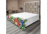 Abakuhaus Lenzuolo Natalizio, Design Festivo Per L'ufficio, Albero Di Natale, Fiocchi Di Neve, Morbido E Confortevole Lenzuolo Superiore Per Un Letto Decorativo 1 Pezzo 244 Cm X 205 Cm, Verde Bianco Rosso