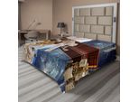 Abakuhaus Lenzuolo Spaziale, Stazione Internazionale Scenery Science Deep Dark Matter Search On Earth Design, Morbido E Confortevole Lenzuolo Superiore Per Un Letto Decorativo 1 Pezzo 244 Cm X 205 Cm, Multicolore