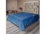 Abakuhaus Lenzuolo Con Palme, Palme E Cielo Azzurro Limpido - Scena Tropicale - Estate Esotica - Illustrazione Naturalistica, Lenzuolo Morbido E Confortevole Per Un Letto Decorativo 1 Pezzo 275 Cm X 260 Cm, Verde Blu