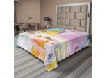 Abakuhaus Lenzuolo Astratto, Rappresentazione Astratta Di Colori, Onde, Vivace, Allegro, Miscela E Transizioni, Lenzuolo Morbido E Confortevole Per Un Letto Decorativo, 1 Pezzo, 244 Cm X 205 Cm, Multicolore