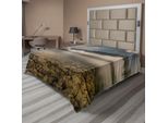 Abakuhaus Lenzuolo Naturale, Lago Alpino Con Rocce E Sassi Nell'acqua Cristallina Con Immagini Di Nebbia E Nuvole, Lenzuolo Morbido E Confortevole Per Un Letto Decorativo 1 Pezzo 275 Cm X 260 Cm, Grigio E Bianco