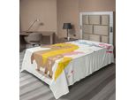 Abakuhaus Lenzuolo Unicorno, Divertente Cavallo Fantastico Femminile Con Un Corno Disegnato In Stile Cartone Animato, Morbido E Confortevole Lenzuolo Superiore Per Un Letto Decorativo 1 Pezzo 190 Cm X 100 Cm, Multicolore