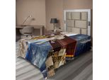 Abakuhaus Lenzuolo Spaziale, Stazione Internazionale Scenery Science Deep Dark Matter Search On Earth Design, Morbido E Confortevole Lenzuolo Superiore Per Un Letto Decorativo 1 Pezzo 190 Cm X 100 Cm, Multicolore