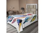 Abakuhaus Lenzuolo Tribale, Simbolo Tribale Asiatico Orientale Con Piume, Stampa Magica Ed Equilibrio Armonioso, Lenzuolo Morbido E Confortevole Per Un Letto Decorativo 1 Pezzo 260 Cm X 168 Cm, Multicolore