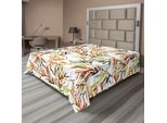 Abakuhaus Lenzuolo Asiatico, Acquerelli Etnici Dipinti A Pennello Con Stile Boho Print Dell'arte Popolare Cinese Orientale, Lenzuolo Superiore Morbido E Confortevole Per Un Letto Decorativo 1 Pezzo 260 Cm X 228 Cm, Multicolore