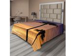 Abakuhaus Lenzuolo Con Palme, Palmtrees Tramonto Nell'ambiente Tropicale - Bellezza Naturale Al Tramonto - Stampa Scenica, Lenzuolo Morbido E Confortevole Per Un Letto Decorativo 1 Pezzo 244 Cm X 205 Cm, Giallo Nero
