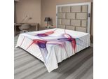 Abakuhaus Lenzuolo Spiers, Grafica Contemporanea Di Artisan Spirale Molekular Ondulato Tema Scientifico Cell Print, Morbido E Confortevole Lenzuolo Superiore Per Un Letto Decorativo 1 Pezzo 244 Cm X 205 Cm, Blu Rosso