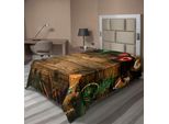 Abakuhaus Lenzuolo Natalizio, Omino Di Pan Di Zenzero, Confezione Regalo, Legno Di Conifere, Pino, Cannella, Dessert Su Tema Rustico In Legno, Morbido E Confortevole Lenzuolo Superiore Per Un Letto Decorativo 1 Pezzo 190 Cm X 100 Cm, Marrone Verde