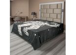 Abakuhaus Lenzuolo Spaziale, Astronauta Pop Art Che Saluta Con Fumetto Comet Adventure Traveller, Lenzuolo Morbido E Confortevole Per Un Letto Decorativo 1 Pezzo 275 Cm X 260 Cm, Grigio Antracite Sabbia