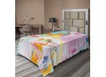 Abakuhaus Lenzuolo Astratto, Rappresentazione Astratta Di Colori, Onde, Vivace, Allegro, Mix E Sfumature, Lenzuolo Morbido E Confortevole Per Un Letto Decorativo, 1 Pezzo, 190 Cm X 100 Cm, Multicolore