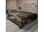 Abakuhaus Lenzuolo Rustico, Vecchia Casa Di Legno Abbandonata E Frequentata Nella Notte Buia Con Inquietanti Colori Horror, Lenzuolo Morbido E Confortevole Per Un Letto Decorativo 1 Pezzo 260 Cm X 228 Cm, Multicolore