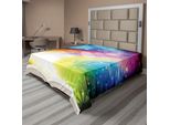 Abakuhaus Lenzuolo Magico, Libro Aperto Psichedelico Di Fiabe Su Sfondo Arcobaleno Con Fiori Colorati, Lenzuolo Morbido E Confortevole Per Un Letto Decorativo 1 Pezzo 244 Cm X 205 Cm, Multicolore