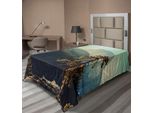 Abakuhaus Yosemite Lenzuolo, Parco Nazionale Di Yosemite La Cima Della Montagna Paesaggi Mattutini Nebbiosi Foto, Morbido E Confortevole Lenzuolo Superiore Per Un Letto Decorativo 1 Pezzo 190 Cm X 100 Cm, Marrone Verde Acqua