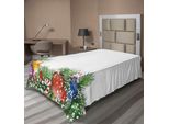 Abakuhaus Lenzuolo Natalizio, Design Festivo Per L'ufficio, Albero Di Natale, Fiocchi Di Neve, Morbido E Confortevole Lenzuolo Superiore Per Un Letto Decorativo 1 Pezzo 260 Cm X 168 Cm, Verde Bianco Rosso