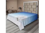Abakuhaus Lenzuolo Invernale, Vita Solitaria Dell'albero In Un Ambiente Innevato - Freddo - Terra - Pace - Tranquillità - Concetto, Lenzuolo Morbido E Confortevole Per Un Letto Decorativo 1 Pezzo 260 Cm X 228 Cm, Bianco Blu