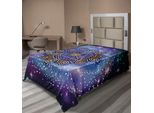 Abakuhaus Lenzuolo Geometrico, Armonia Celeste E Terrestre Del Cosmo Forma Mandala Su Sfondo Nebbioso, Lenzuolo Superiore Morbido E Confortevole Per Un Letto Decorativo 1 Pezzo 190 Cm X 100 Cm, Multicolore