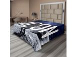 Abakuhaus Lenzuolo Spaziale, Astronauta In Miniatura In Primo Piano Sulla Stampa Giant Moon Big Bang Mars, Lenzuolo Morbido E Confortevole Per Un Letto Decorativo 1 Pezzo 266 Cm X 260 Cm, Grigio Blu