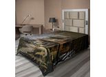 Abakuhaus Lenzuolo Rustico, Vecchia Casa Di Legno Abbandonata E Frequentata Nella Notte Buia Con Colori Horror Inquietanti, Lenzuolo Morbido E Confortevole Per Un Letto Decorativo 1 Pezzo 190 Cm X 100 Cm, Multicolore