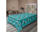 Abakuhaus Lenzuolo Teal, Digital Geometric Con Effetto Poligonale Unicornfish Numeri Marine Life Artsy Design, Morbido E Confortevole Lenzuolo Superiore Per Un Letto Decorativo 1 Pezzo 190 Cm X 100 Cm, Teal