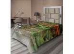 Abakuhaus Lenzuolo Con Cascata, Piccola Cascata Selvaggia Che Scorre Su Rocce Ripide, Scena Tranquilla Autunnale, Lenzuolo Morbido E Confortevole Per Un Letto Decorativo, 1 Pezzo, 190 Cm X 100 Cm, Arancione Marrone