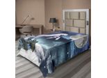 Abakuhaus Lenzuolo Unicorno, Anni '80 Immagine Fantascientifica Unicorno Sopra Le Nuvole Illustrazione Surreale E Fantasiosa, Lenzuolo Morbido E Confortevole Per Un Letto Decorativo 1 Pezzo 190 Cm X 100 Cm, Viola Blu