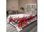 Abakuhaus Lenzuolo Giapponese, Rami Di Ciliegio Giapponese, Acquerello, Illustrazione, Quadro, Lenzuolo Morbido E Confortevole Per Un Letto Decorativo, 1 Pezzo, 260 Cm X 168 Cm, Marrone E Rosso