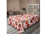 Abakuhaus Lenzuolo Natalizio, Motivo Classico A Tema Natalizio, Morbido E Confortevole Lenzuolo Superiore Per Un Letto Decorativo 1 Pezzo 260 Cm X 168 Cm, Bianco E Vermiglio