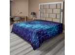 Abakuhaus Lenzuolo Astratto, Stampa Digitale Psichedelica E Astratta Con Motivo Cosmico E Sfondo Sfumato, Lenzuolo Morbido E Confortevole Per Un Letto Decorativo 1 Pezzo 260 Cm X 228 Cm, Blu Nero