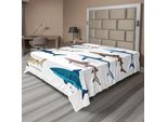 Abakuhaus Lenzuolo Squalo, Collezione Tipi Di Squali Bronzo Balena Squalo Spinarolo Squalo Balena Design Marittimo, Lenzuolo Morbido E Confortevole Per Un Letto Decorativo 1 Pezzo 260 Cm X 228 Cm, Multicolore