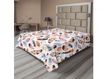 Abakuhaus Lenzuolo Peacock, Falco-Pavone-Coda-Aquila-Colibrì-Piume In Stile Vintage Con Motivi Animali, Morbido E Confortevole Lenzuolo Superiore Per Un Letto Decorativo 1 Pezzo 244 Cm X 205 Cm, Arancione E Blu