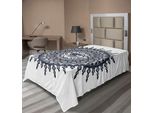 Abakuhaus Lenzuolo Occulto, Motivo Mandala Tradizionale Astratto Rotondo Con Occhio Segreto Nell'immagine Occulta, Lenzuolo Morbido E Confortevole Per Un Letto Decorativo 1 Pezzo 260 Cm X 168 Cm, Grigio Bianco