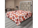 Abakuhaus Lenzuolo Natalizio, Motivo Classico A Tema Natalizio, Morbido E Confortevole Lenzuolo Superiore Per Un Letto Decorativo 1 Pezzo 244 Cm X 205 Cm, Bianco E Vermiglio