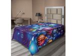 Abakuhaus Lenzuolo Natalizio, Buon Anno Nuovo Festa Con Ornamenti Vorticosi Palline Stampa Festiva, Morbido E Confortevole Lenzuolo Superiore Per Un Letto Decorativo 1 Pezzo 260 Cm X 168 Cm, Multicolore